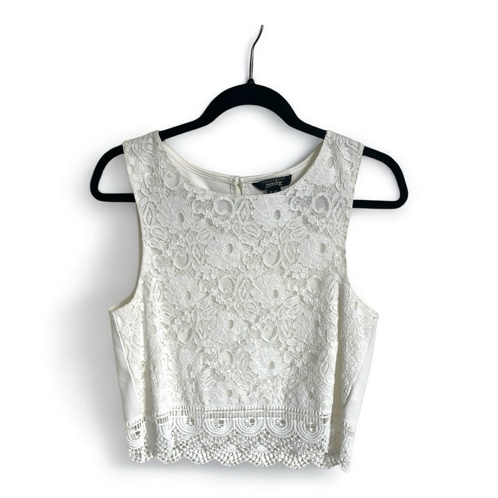 White Lace Sleeveless Top